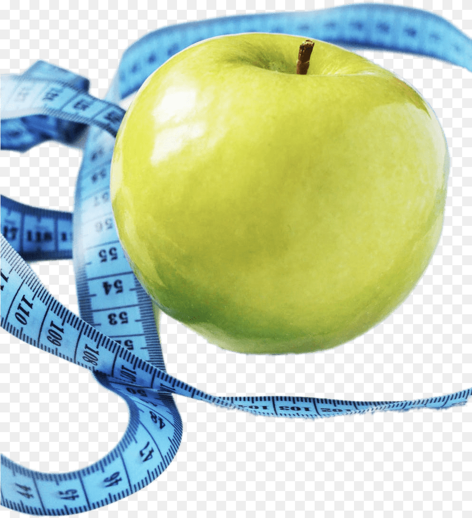 Download Apple And Measuring Tape Remedio Casero Para Bajar De Peso, Food, Fruit, Plant, Produce Png