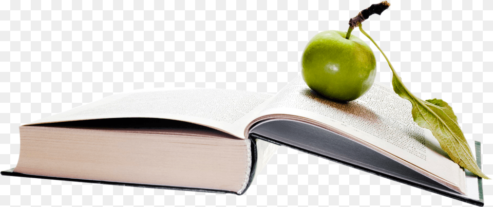 Download Apple Book And Apple, Food, Fruit, Plant, Produce Png Image