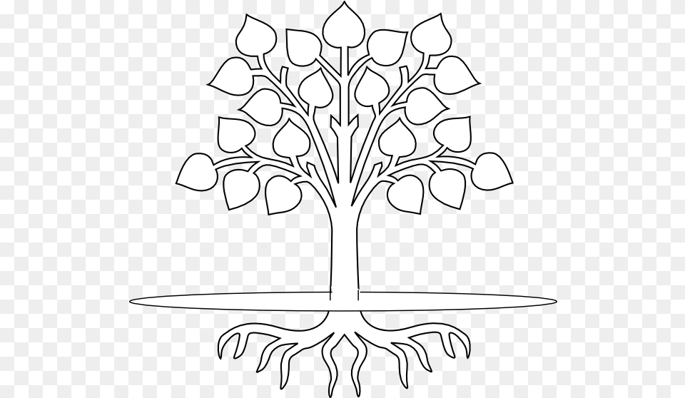 Download Apple Tree Roots Blogging Tree With Roots Black And White, Stencil, Art Free Png