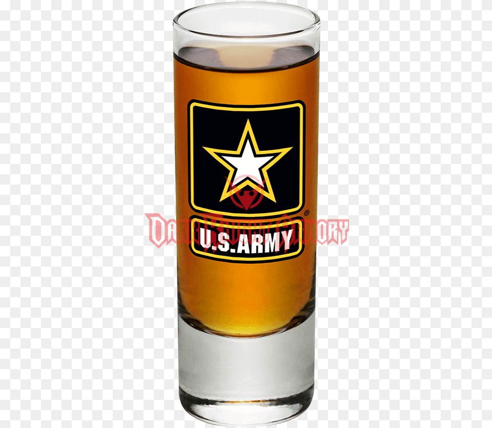 Download Army Star Logo Shooter Glass Us Army Full Size Retired Us Army Logo, Alcohol, Beer, Beverage, Beer Glass Free Png