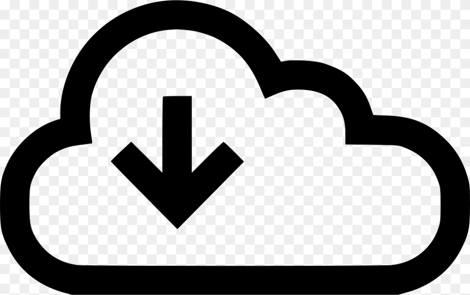 Download Arrow Down Cloud Data Stream Storage Icon Free, Stencil Png Image