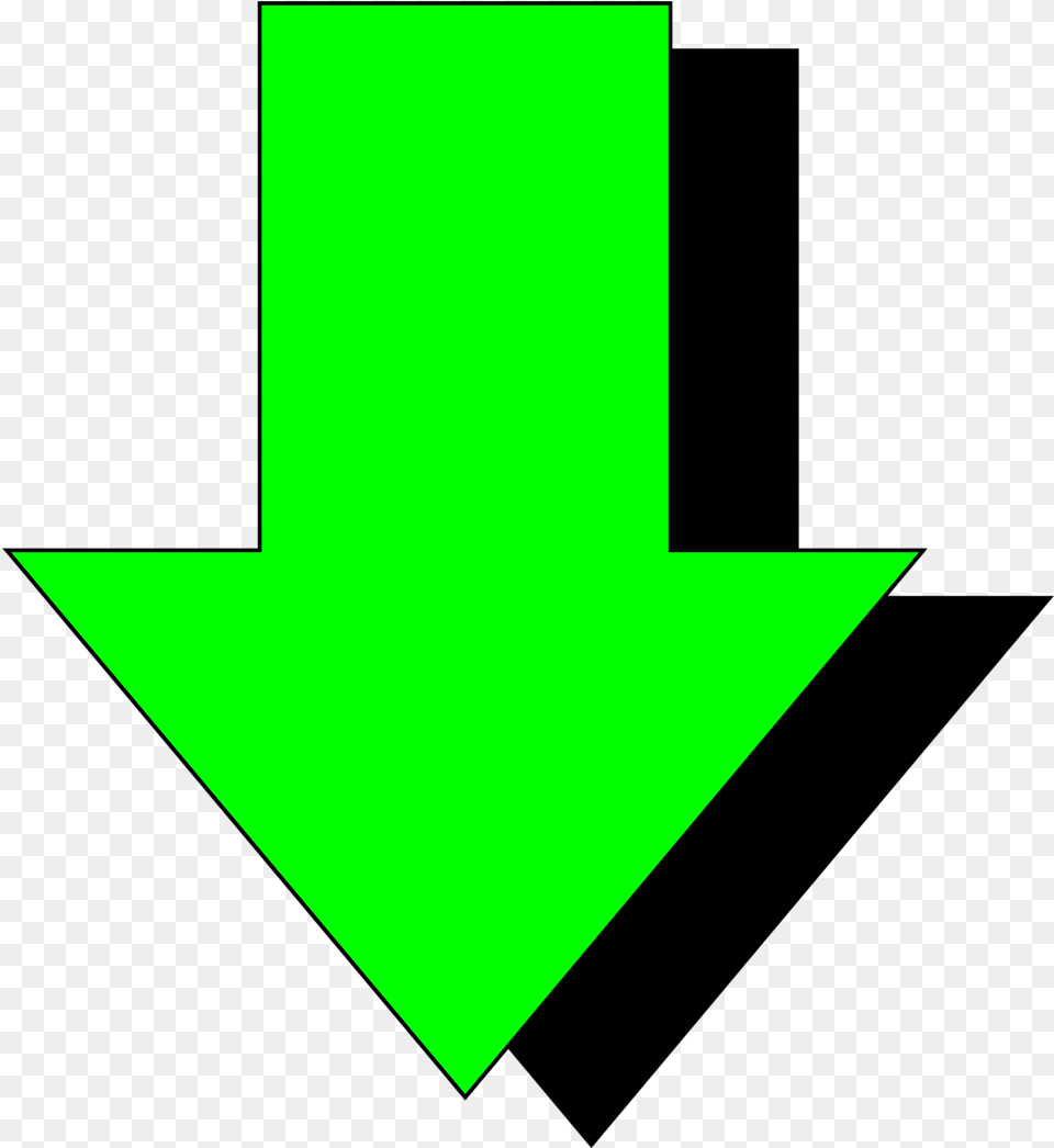 Download Arrow Green 3d Arrow Pointing Down With Arrow Pointing Down Transparent, Triangle, Symbol Png