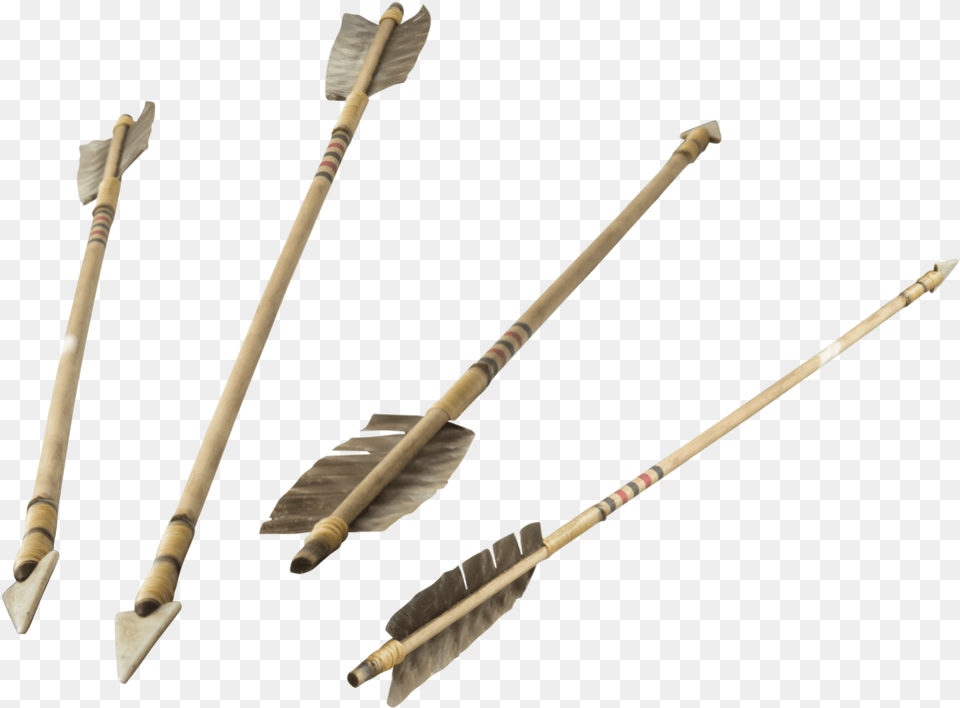 Download Arrows Transparent Indian Bow And Arrow Old Arrows Bow, Weapon, Brush, Device, Tool Png Image