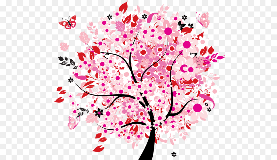 Download Art Wall Kids Phone Holder Tree Of Life Pink Tree Of Life, Flower, Plant, Cherry Blossom, Chandelier Png Image