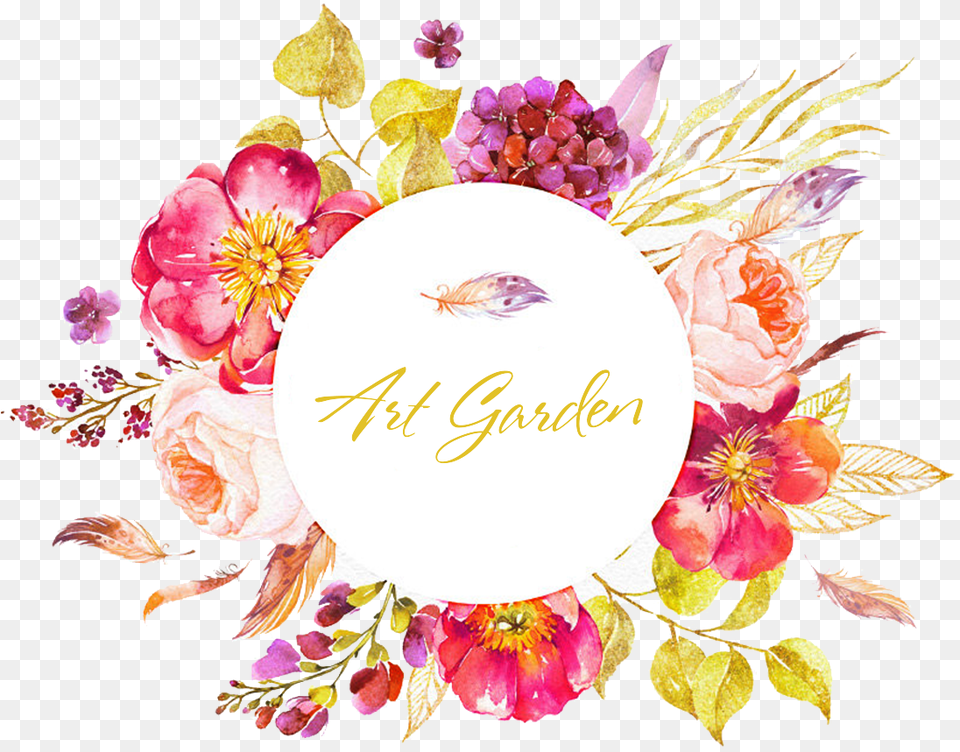 Download Artgarden Watercolor Flower Circle, Art, Plant, Pattern, Mail Png