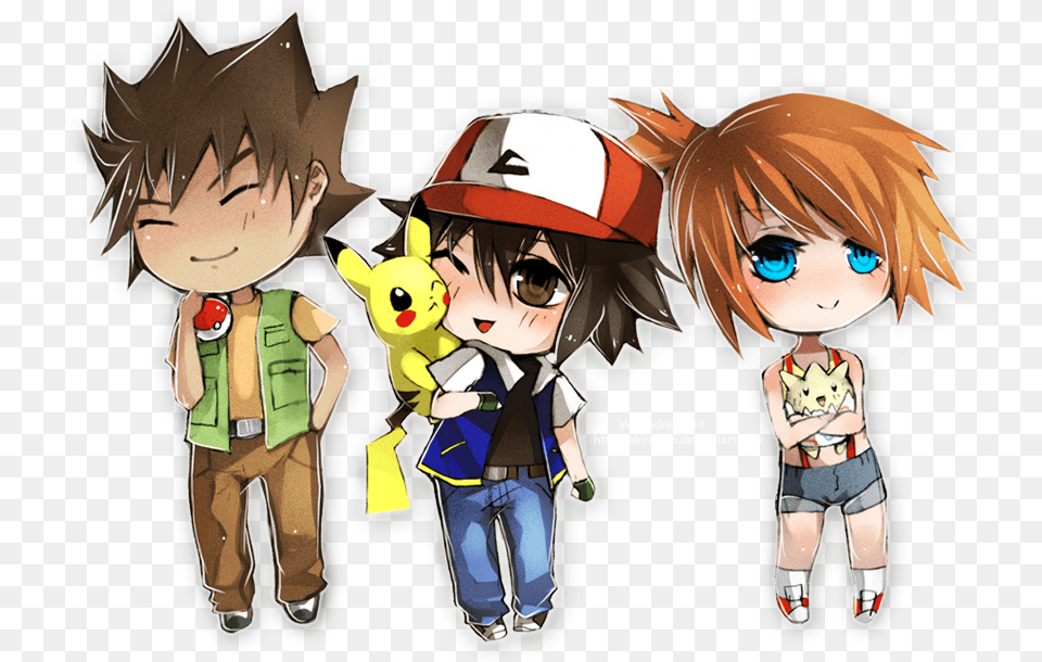 Download Ash And Misty Chibi, Book, Comics, Publication, Baby Free Png