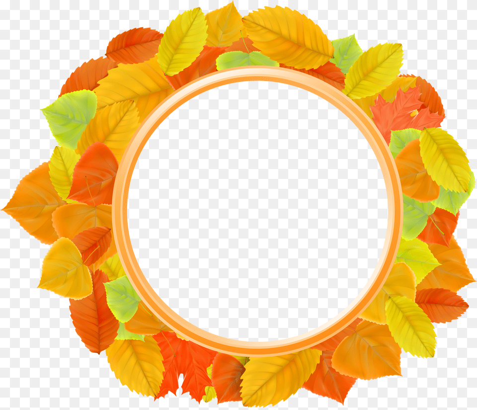 Download Autumn Leaves Frames Marcos Hojas De Round Orange Frame Free Png