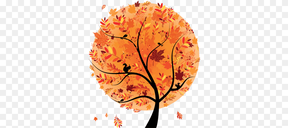 Download Autumn Tree Design Wall Sticker 604 Abstract Autumn Cartoon, Plant, Maple, Leaf, Art Png