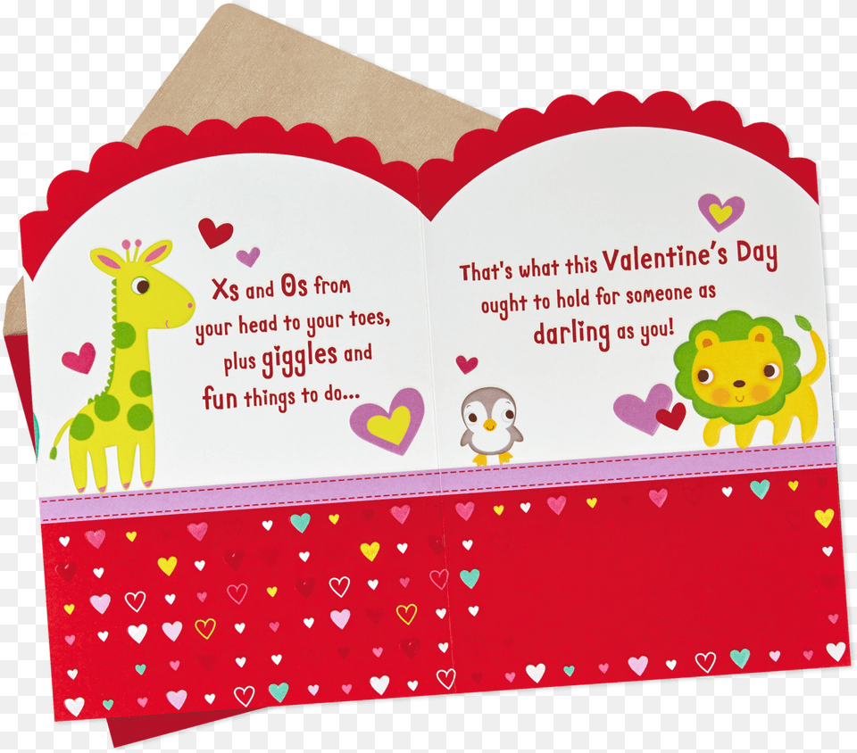 Baby Animals First Valentineu0027s Day Christmas Card Giraffe, Envelope, Greeting Card, Mail, Animal Free Png Download