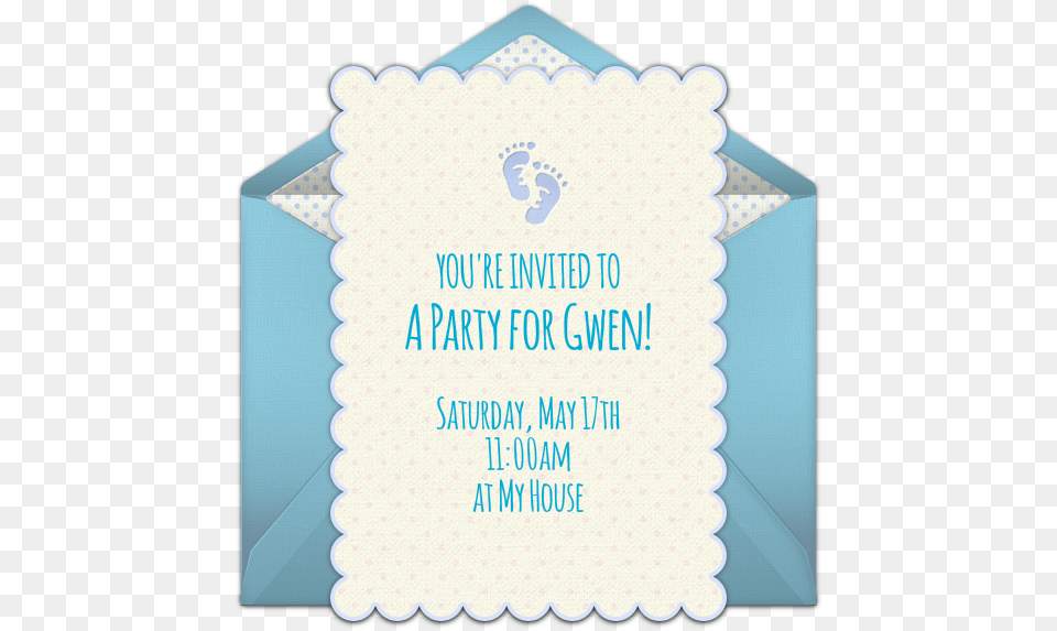 Download Baby Feet Online Invitation Birthday Full Size Paper, Envelope, Greeting Card, Mail, Diaper Png