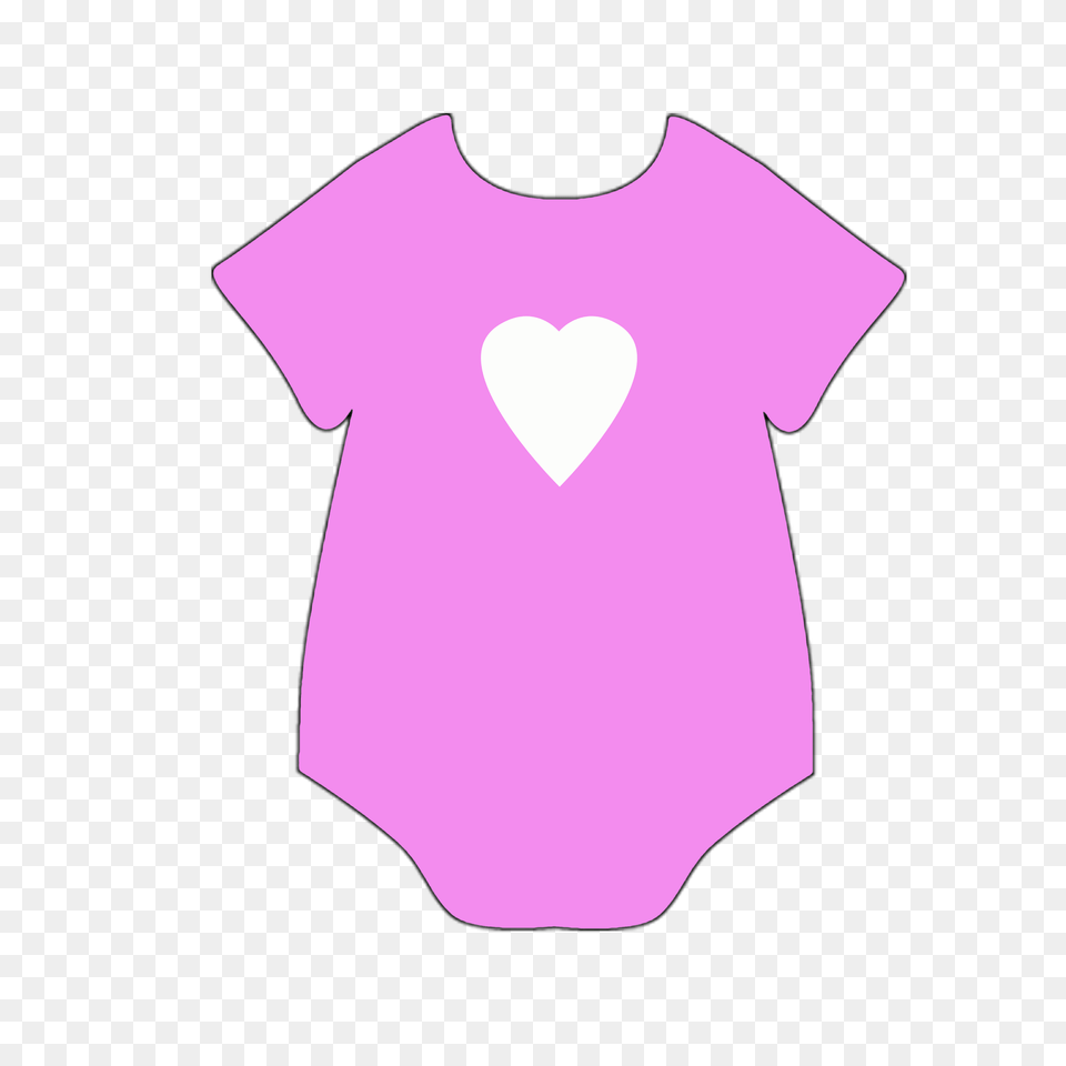 Baby Girl Shower Clipart Baby Onesie Svg Heart, Clothing, T-shirt Free Png Download