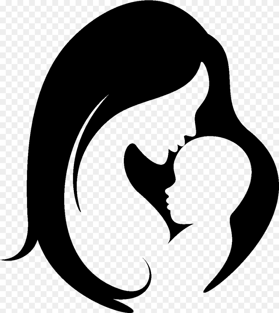 Download Baby Mama Mother Silhouette Child Hd Image Mother And Child Silhouette, Gray Png