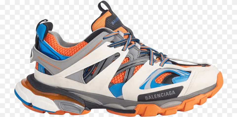 Download Balenciaga Track Trainer Balenciaga Track Orange Grey, Clothing, Footwear, Shoe, Sneaker Png Image
