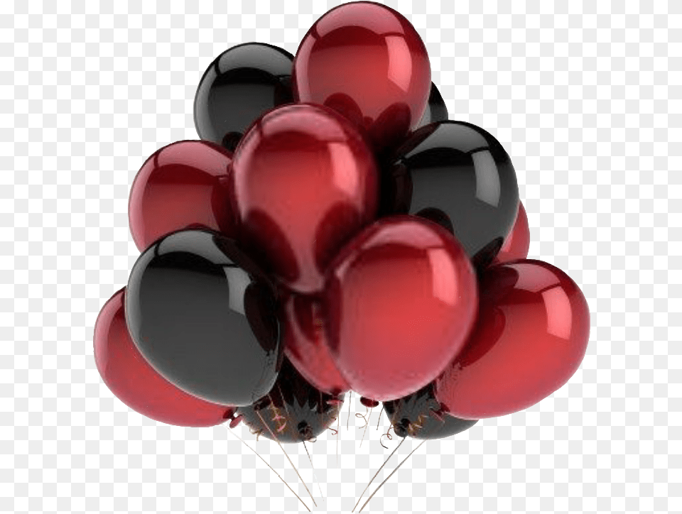 Balloons Red Black Redandblack Balloon Black Red, Food, Fruit, Plant, Produce Free Png Download