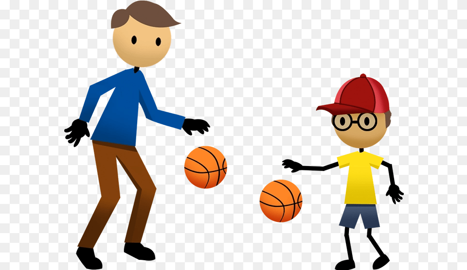 Download Banner Black And White Stock Of Kids Basketball Dribble Clipart, Ball, Basketball (ball), Sport, Person Png