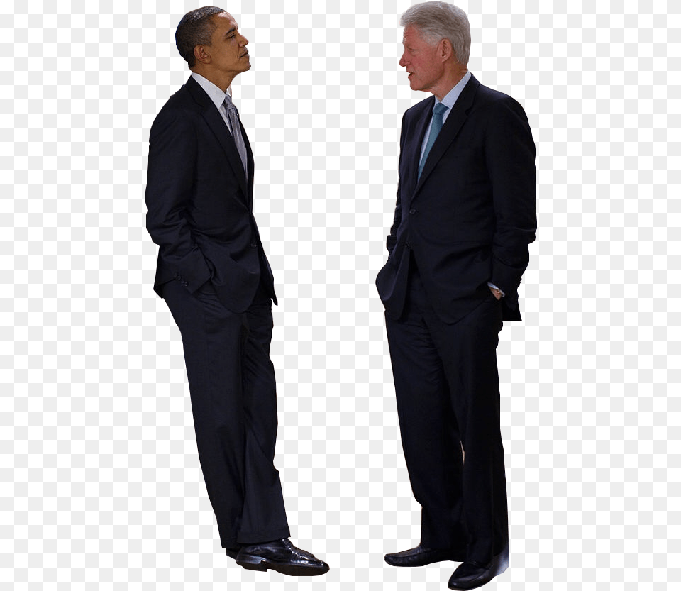 Download Barack Obama And Bill Clinton Bill Clinton Jacket, Suit, Formal Wear, Coat Free Transparent Png