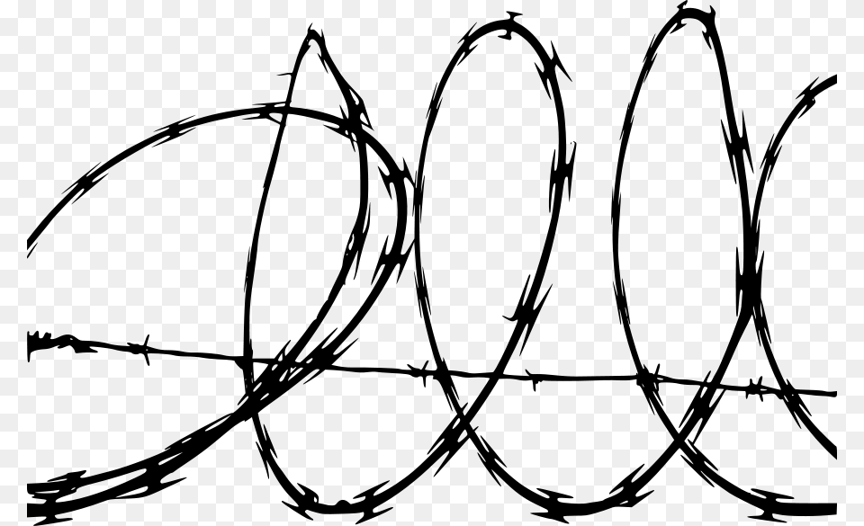 Barb Wire Clipart Barbed Wire Clip Art Circle Tree, Gray Free Png Download