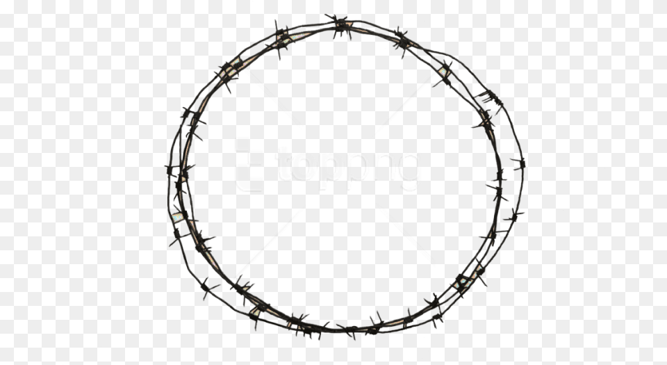 Download Barbwire Images Background Circle Barbed Wire, Barbed Wire, Bow, Weapon, Machine Png