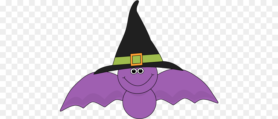 Download Bat Clipart Funny Halloween Bat With A Hat Full Bat In A Hat, Purple, Animal, Shark, Sea Life Free Png