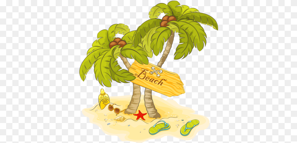 Download Beach Drawing Tree Clipart Scrapbook Beach Palm Tree Clip Art, Vegetation, Plant, Outdoors, Nature Free Transparent Png
