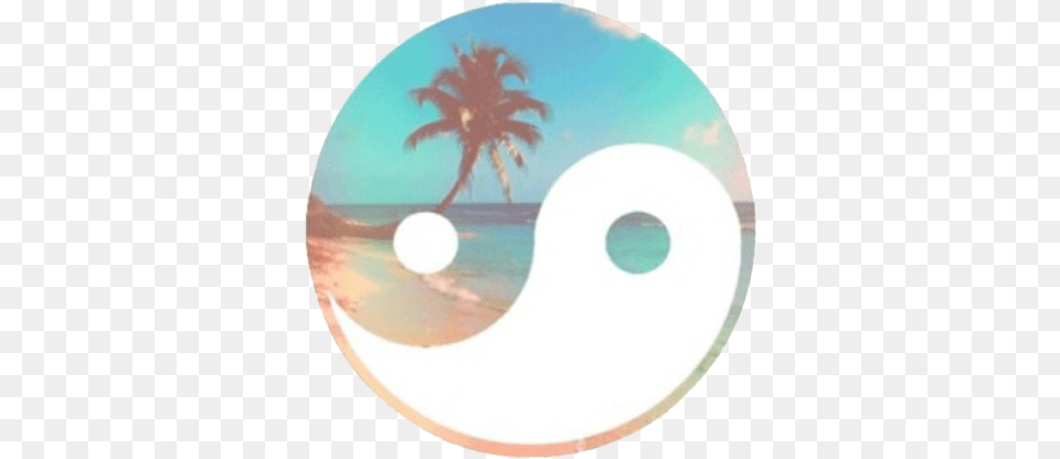 Download Beach Summer And Ying Yang Image Yin Yang Tropical House Music Logo, Disk, Dvd Png