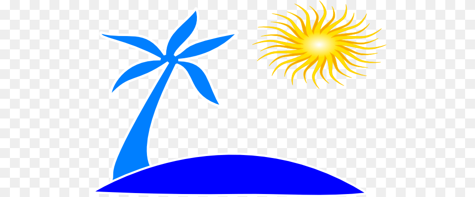 Download Beach Sunset Clipart Palm Tree And Beach Logo Sun And Beach Hd Clip, Plant, Flower, Outdoors, Animal Png