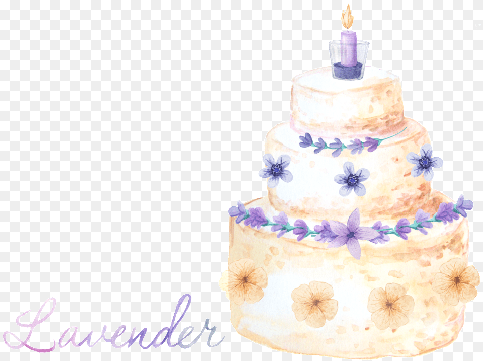 Download Beautiful Birthday Cake Birthday Cake Lavander, Dessert, Food, Birthday Cake, Cream Free Png