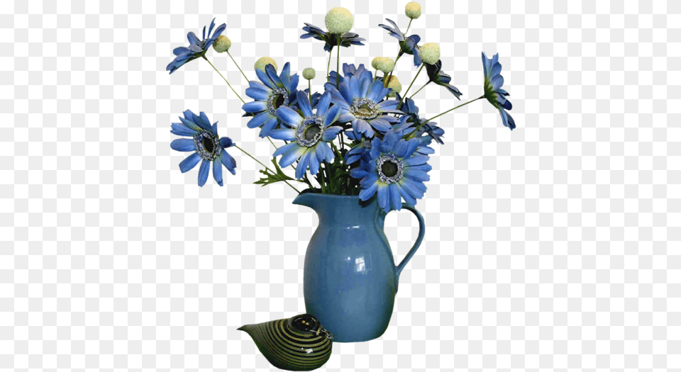 Download Beautiful Flower Vase With Flowers Blue Flower Vase, Flower Arrangement, Flower Bouquet, Plant, Jar Free Transparent Png