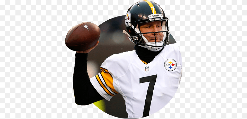 Download Ben Roethlisberger Pittsburgh Steelers Full Kick American Football, Helmet, Playing American Football, Sport, American Football Png Image