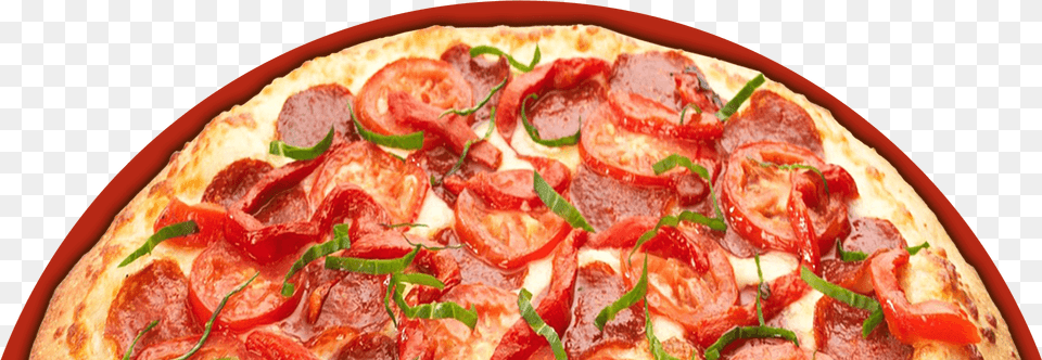 Download Big Half Red Circle Pizza Rising Thin Evensd2017 11 Big Pizza Image, Food, Food Presentation Free Png
