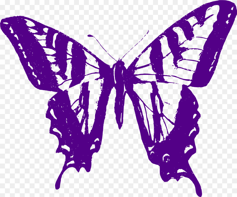 Download Big Image Butterfly Outline Purple, Person, Animal, Insect, Invertebrate Free Png