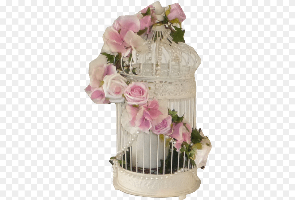 Download Bird Cage With Flower Garland Cage Image With Garden Roses, Rose, Plant, Flower Arrangement, Flower Bouquet Free Png