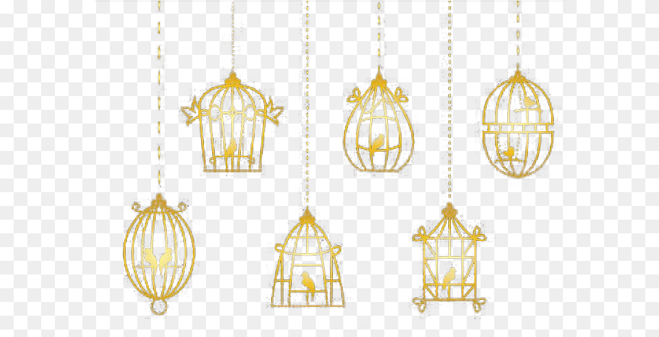 Birdcage Image Gold Cage, Accessories, Chandelier, Lamp, Earring Free Png Download
