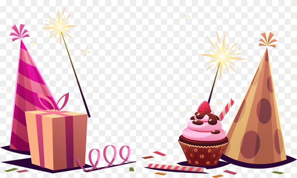 Download Birthday, Clothing, Hat, Cake, Cream Png Image
