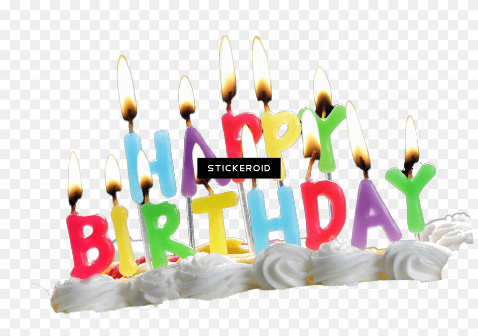 Download Birthday Candles Birthday Candles Transparent Background, Birthday Cake, Cake, Cream, Dessert Free Png