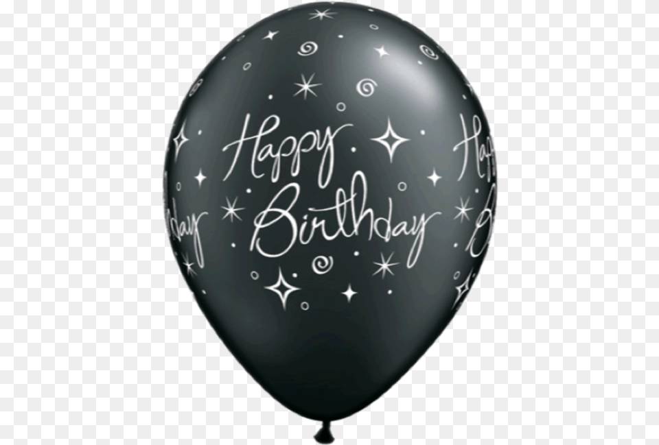 Download Birthday Elegant Sparkles And Swirls 11r Black White Happy Birthday Balloons, Balloon Free Png