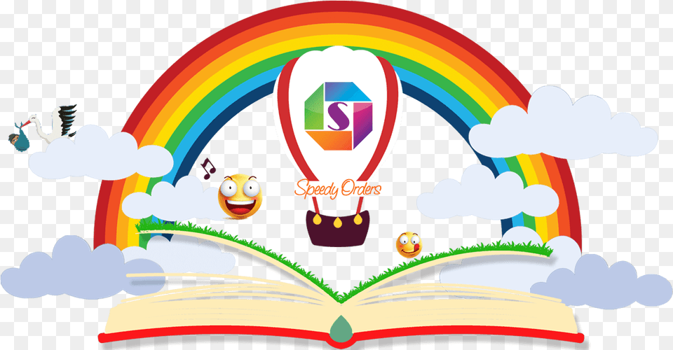Birthday Emoji Clipart Rainbow, Balloon, Aircraft, Transportation, Vehicle Free Png Download