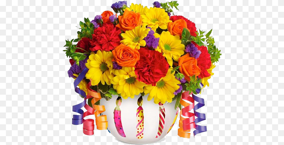 Download Birthday Flowers Bouquet File Flower As Birthday Gift, Flower Arrangement, Flower Bouquet, Plant, Potted Plant Png Image