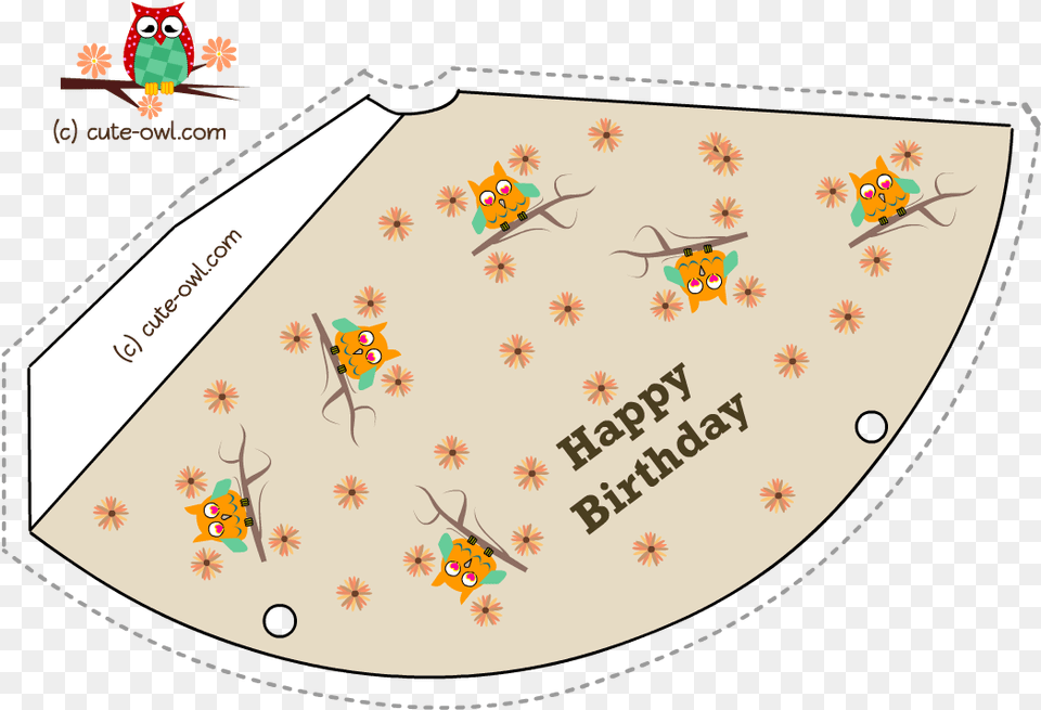 Birthday Party Hat Featuring Cute Orange Owl Illustration, Art, Graphics, Pattern, Outdoors Free Png Download