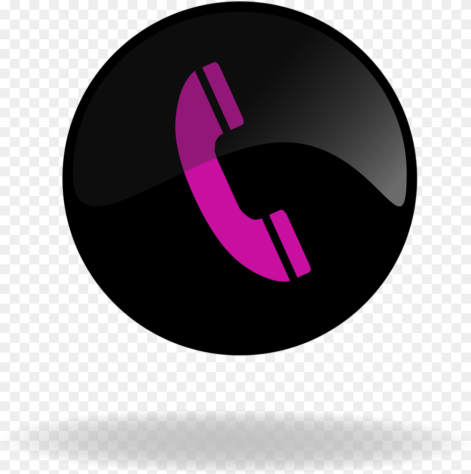 Download Black And Red Phone Icon Call Logo Black And Pink, Outdoors, Night, Nature, Art Free Transparent Png