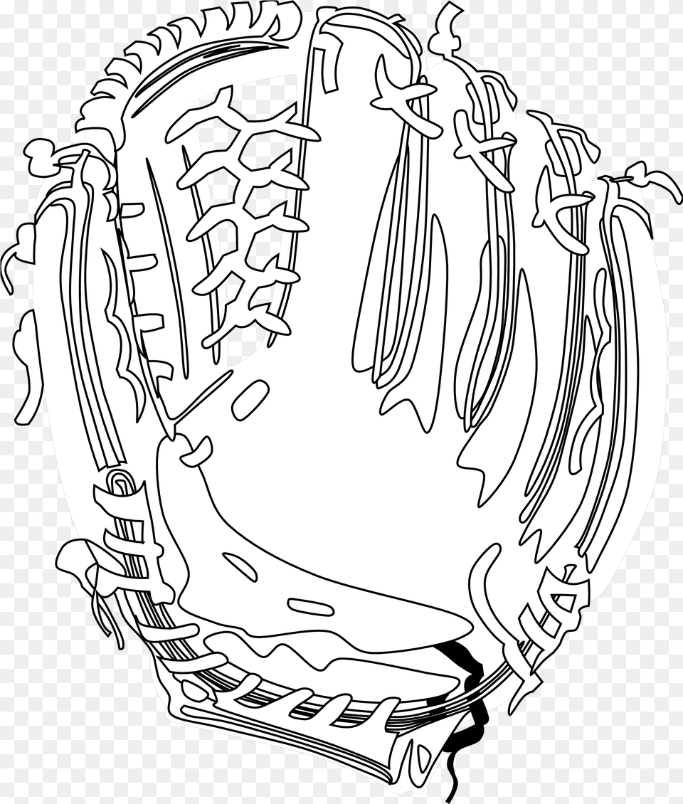 Download Black And White Baseball Glove Clipart Baseball Clipart Baseball Glove, Baseball Glove, Clothing, Sport, Person Png Image