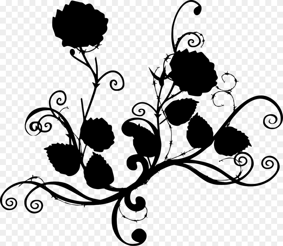 Download Black And White Flower, Gray Free Png