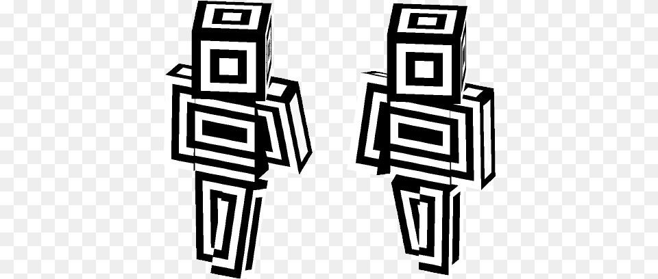 Download Black And White Lines Minecraft Skin For Minecraft, Cross, Symbol, Stencil, Art Free Transparent Png