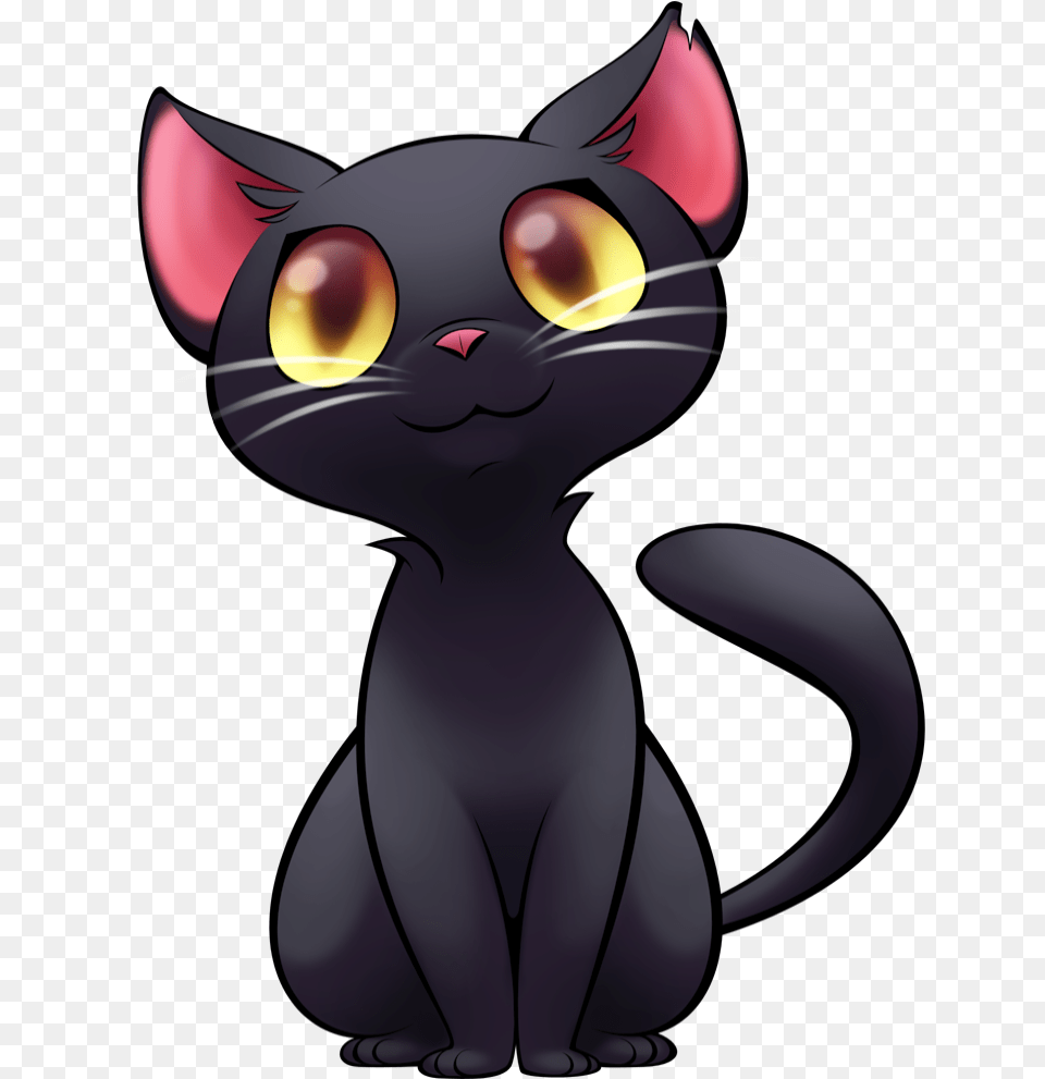 Download Black Cats And Halloween Kamran Hooman Cute Cartoon Black Cat, Animal, Mammal, Pet, Black Cat Png Image