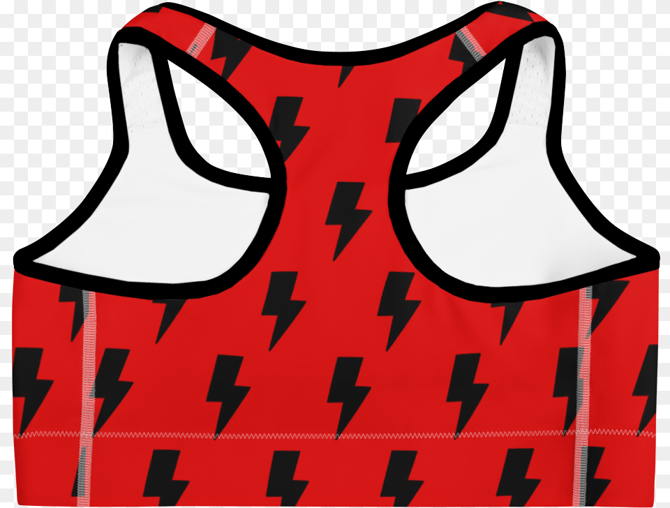 Download Black Red Lightning Bolts Sports Checkered Bra Png Image