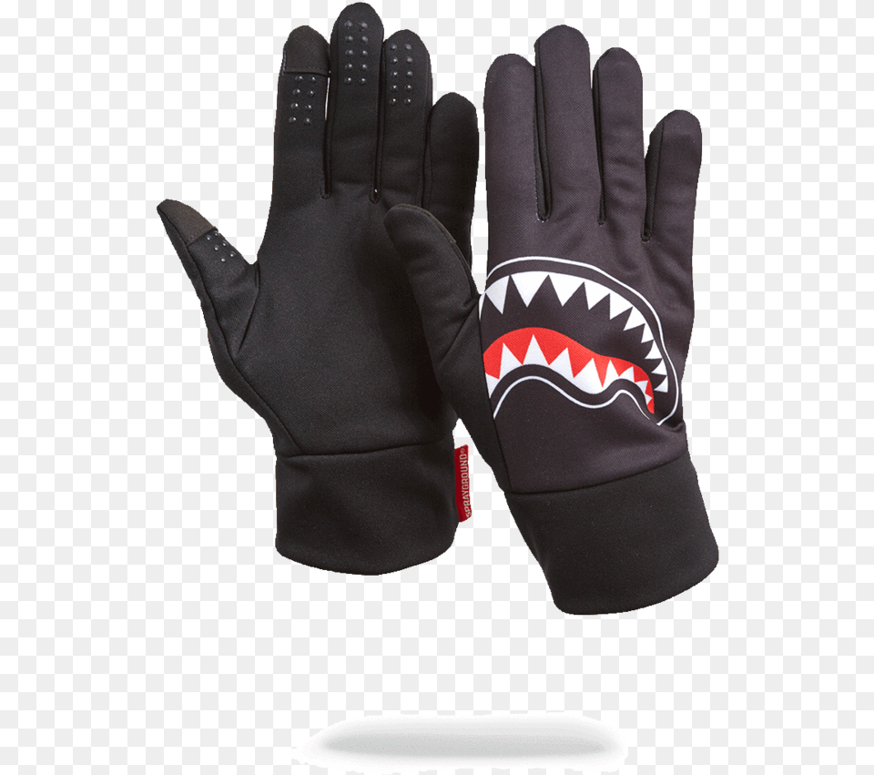 Download Black Shark Mouth Gloves Sprsyground Black Gloves, Baseball, Baseball Glove, Clothing, Glove Free Png