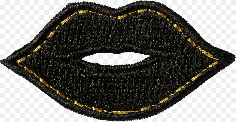 Download Black U0026 Gold Lips Sticker Patch Lipstick Full Lips Black And Gold, Accessories, Jewelry, Necklace, Mask Png