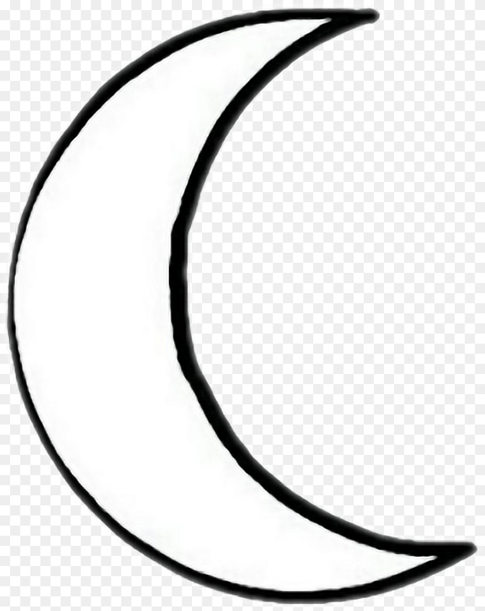 Download Black White Blackandwhite Arifreetoedit Crescent Moon Drawing Transparent Background, Astronomy, Nature, Night, Outdoors Png Image