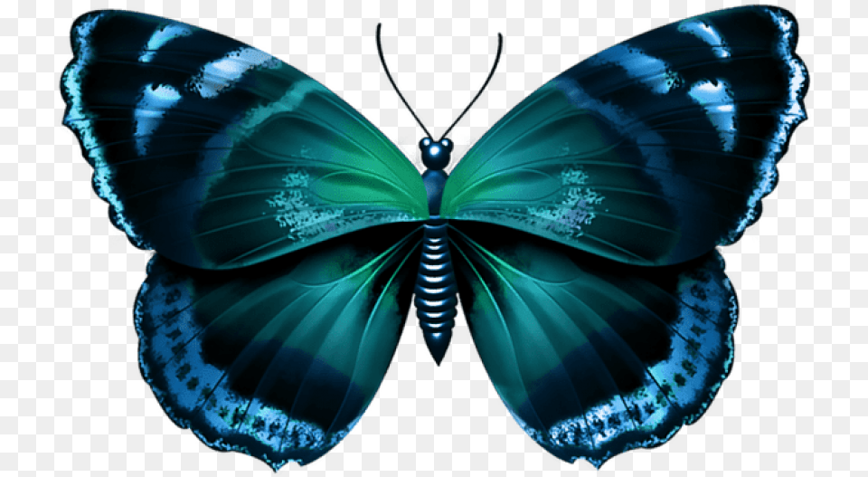 Download Blue Butterfly Clipart Photo Butterfly, Insect, Animal, Invertebrate, Necklace Free Png