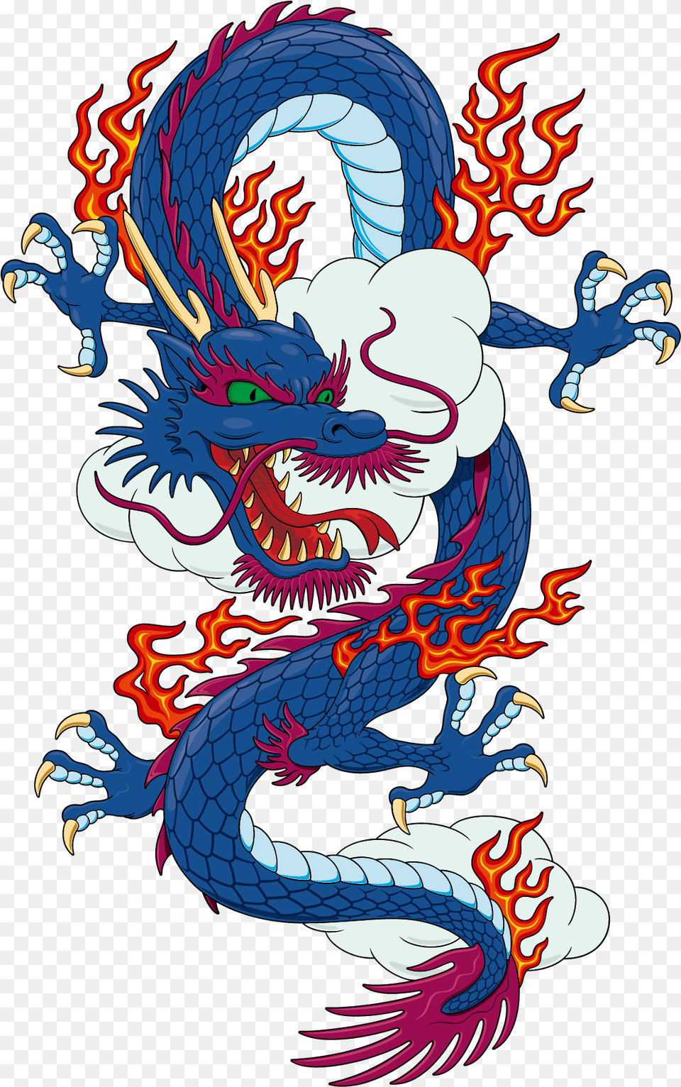 Blue Chinese Material Japanese Dragon T Shirt Dragon, Baby, Person Free Png Download